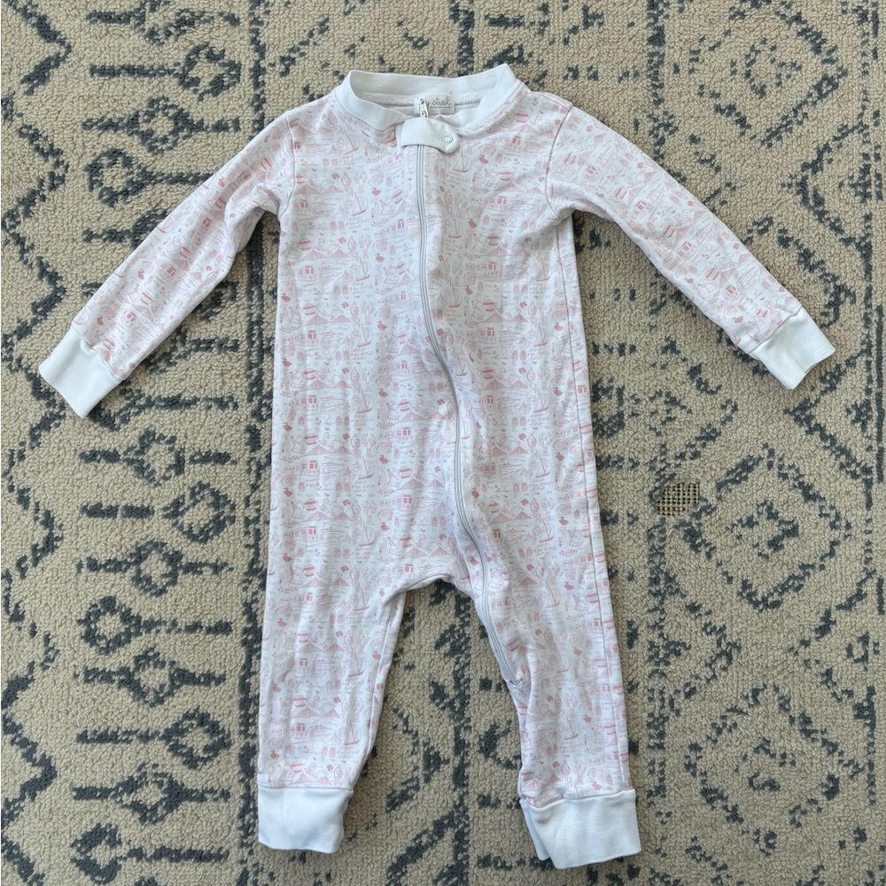 🎁5/$15🎁 Joy street Boston pattern Pink and White Footies One Piece